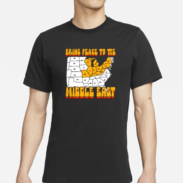 Funny Ahh Tees Bring Peace To The Middle East Usa Map T-Shirts