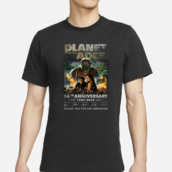 Kingdom Of The Planet Of The Apes 56th Anniversary 1968-2024 Thank You For The Memories T-Shirts