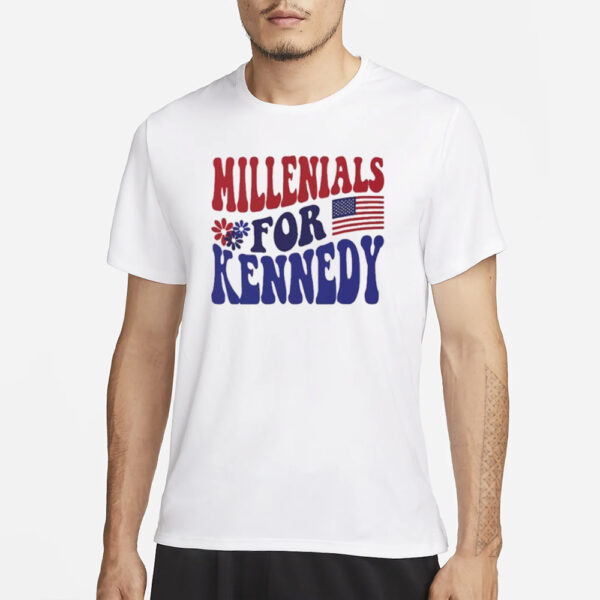 Millennials For Kennedy America Flag T-Shirt3