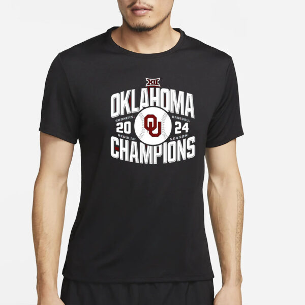 Oklahoma Sooners 2024 Big 12 Baseball Regular Season Champions T-Shirt2