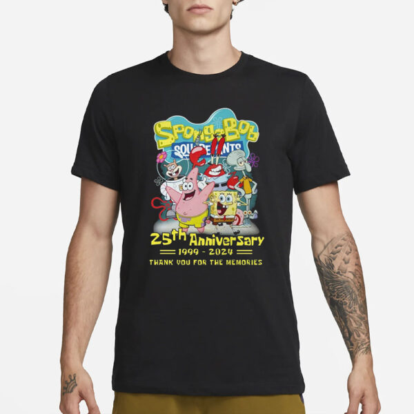 SpongeBob SquarePants 25th Anniversary 1999-2024 Thank You For The Memories T-Shirt4