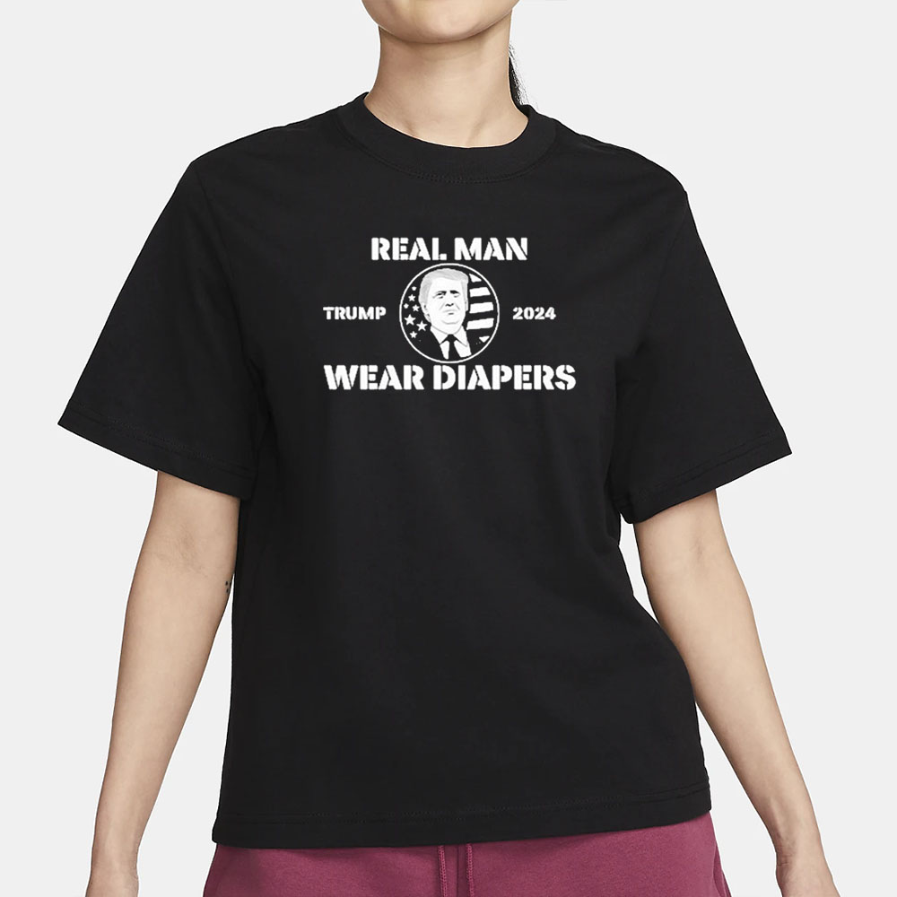 Trump 2024 Real Men Wear Diapers American Flag T-Shirt 5 Trump 2024 Real Men Wear Diapers American Flag T-Shirt4