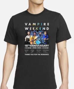 Vampire Weekend 18th Anniversary 2006-2024 Thank You For The Memories T-Shirts