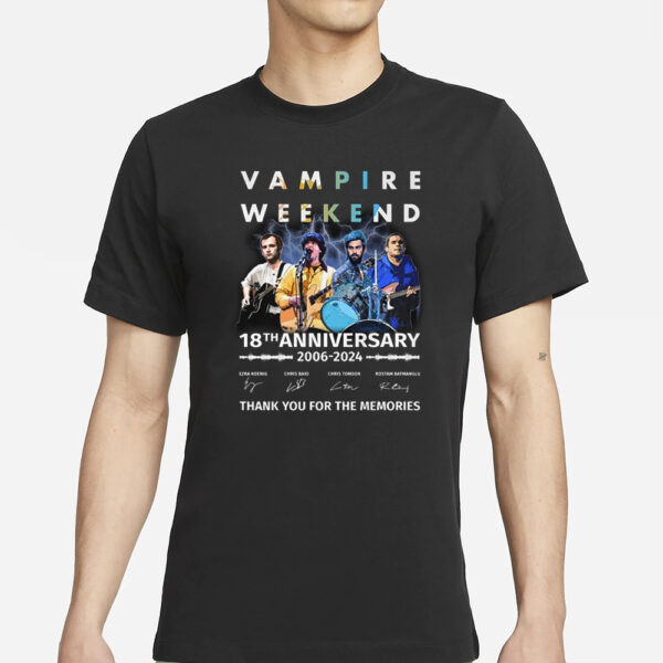 Vampire Weekend 18th Anniversary 2006-2024 Thank You For The Memories T-Shirts