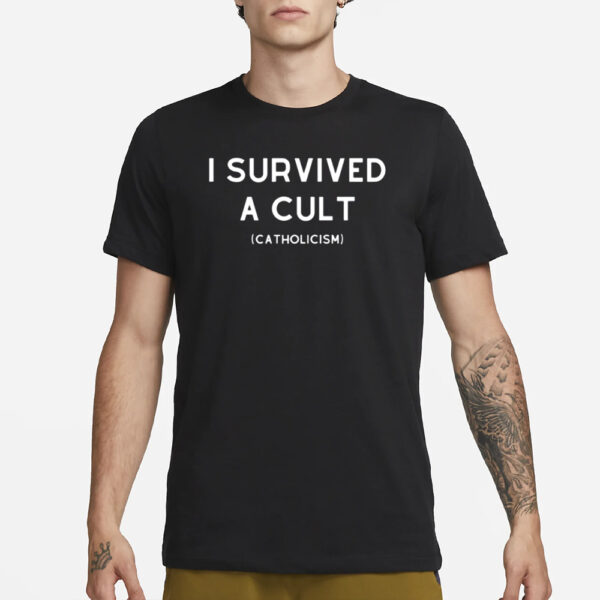 Double Cross Co I Survived A Cult Catholicism T-Shirt3