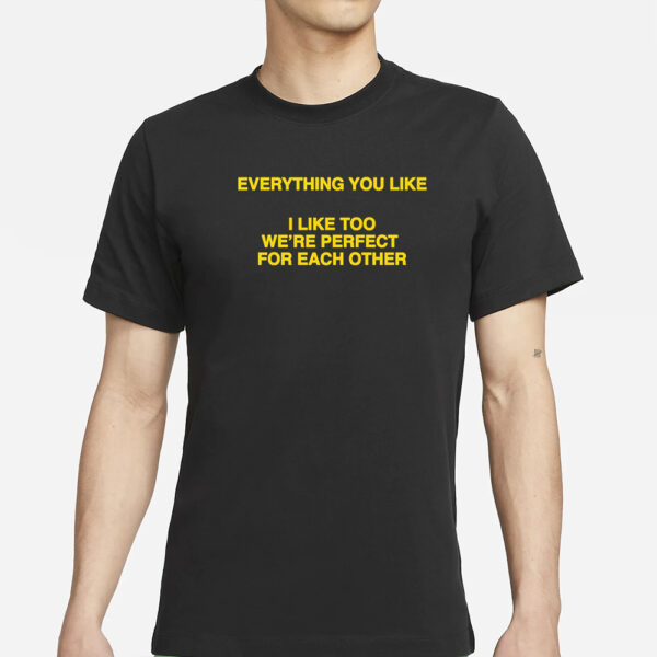 Everything You Like, I Like Too We're Perfect For Each Other T-Shirts