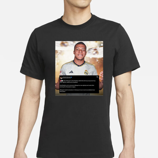 Fabrizio Romano If You're A Blancos Fan, Wear One Kylian Mbappé Real Madrid T-Shirt