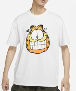 Garfield Big Face 90s White T-Shirts