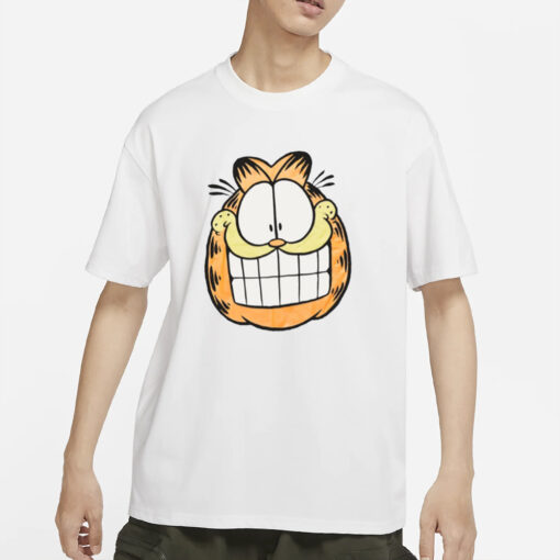 Garfield Big Face 90s White T-Shirts