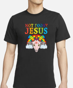 Not Today Jesus Satan Goat Satanic Pride Rainbow T-Shirts